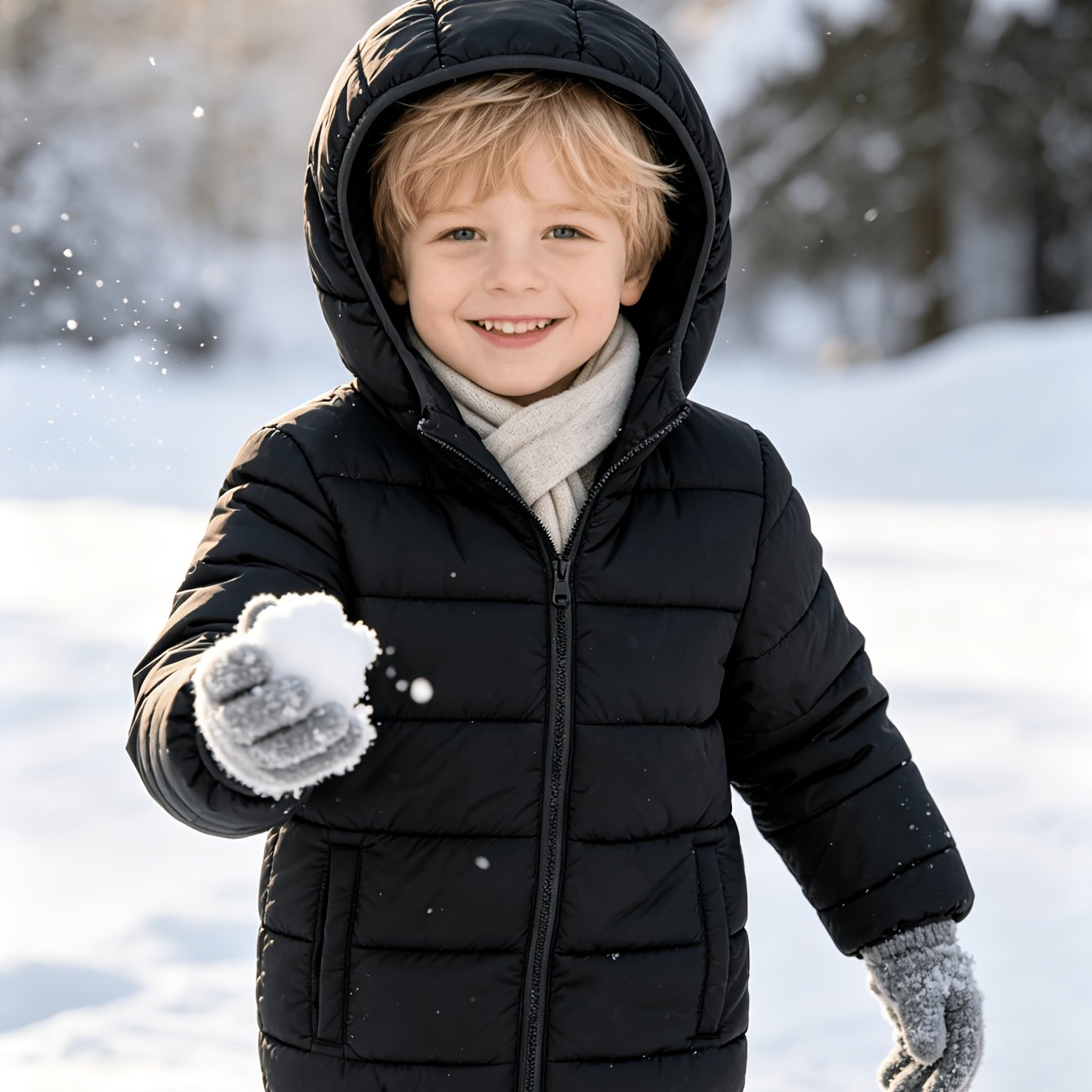TEMU Kids Fall Winter Transition Lightweight Lined Hooded Jacket Light Wearing Experience Season Must Have Kids Outfit