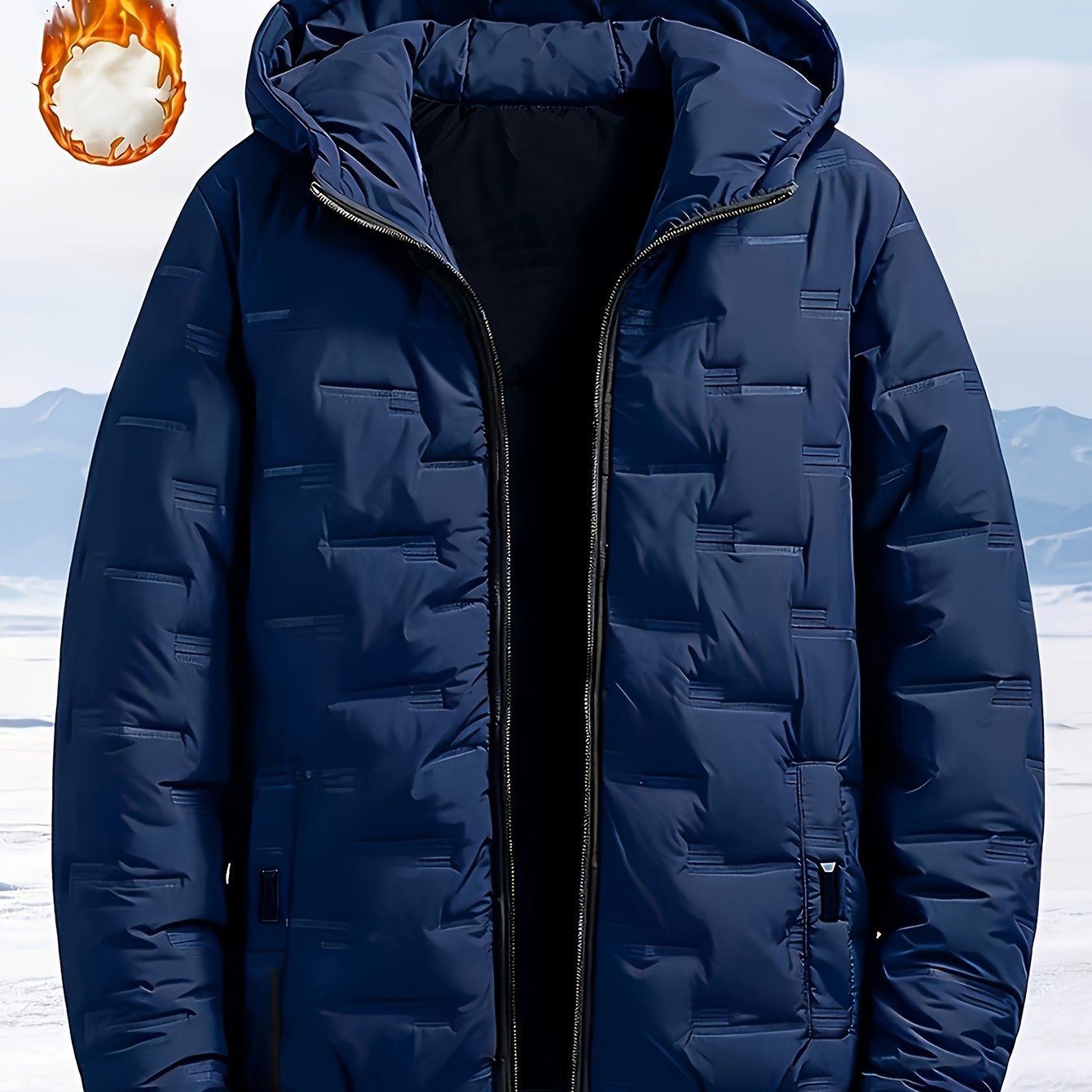 TEMU Giacca da con cappuccio, imbottita e trapuntata geometricamente, e spessa, cappotto invernale con tasche con zip e polsini elastici per attivit�