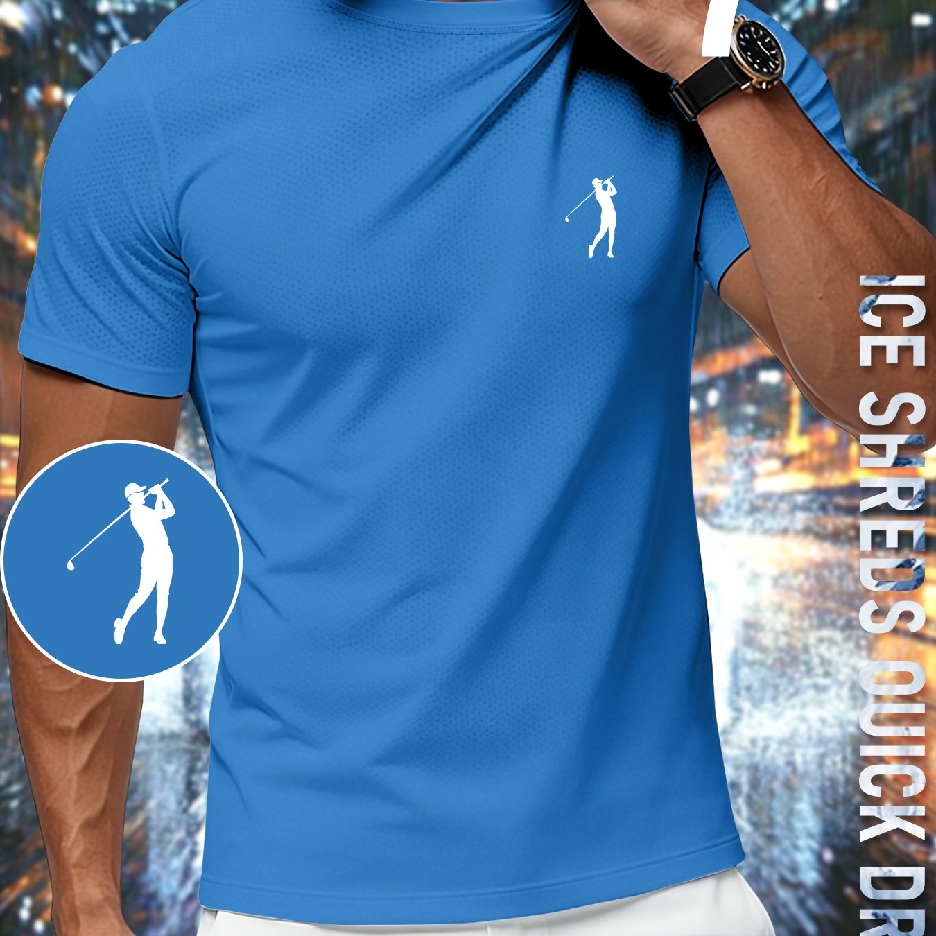 TEMU Men's Sports Short-sleeve T-shirt, Lightweight, Vibrant, Quick-drying Crew Neck Tee, Print, For Running, Gym Workouts, Ultra-thin And Breathable