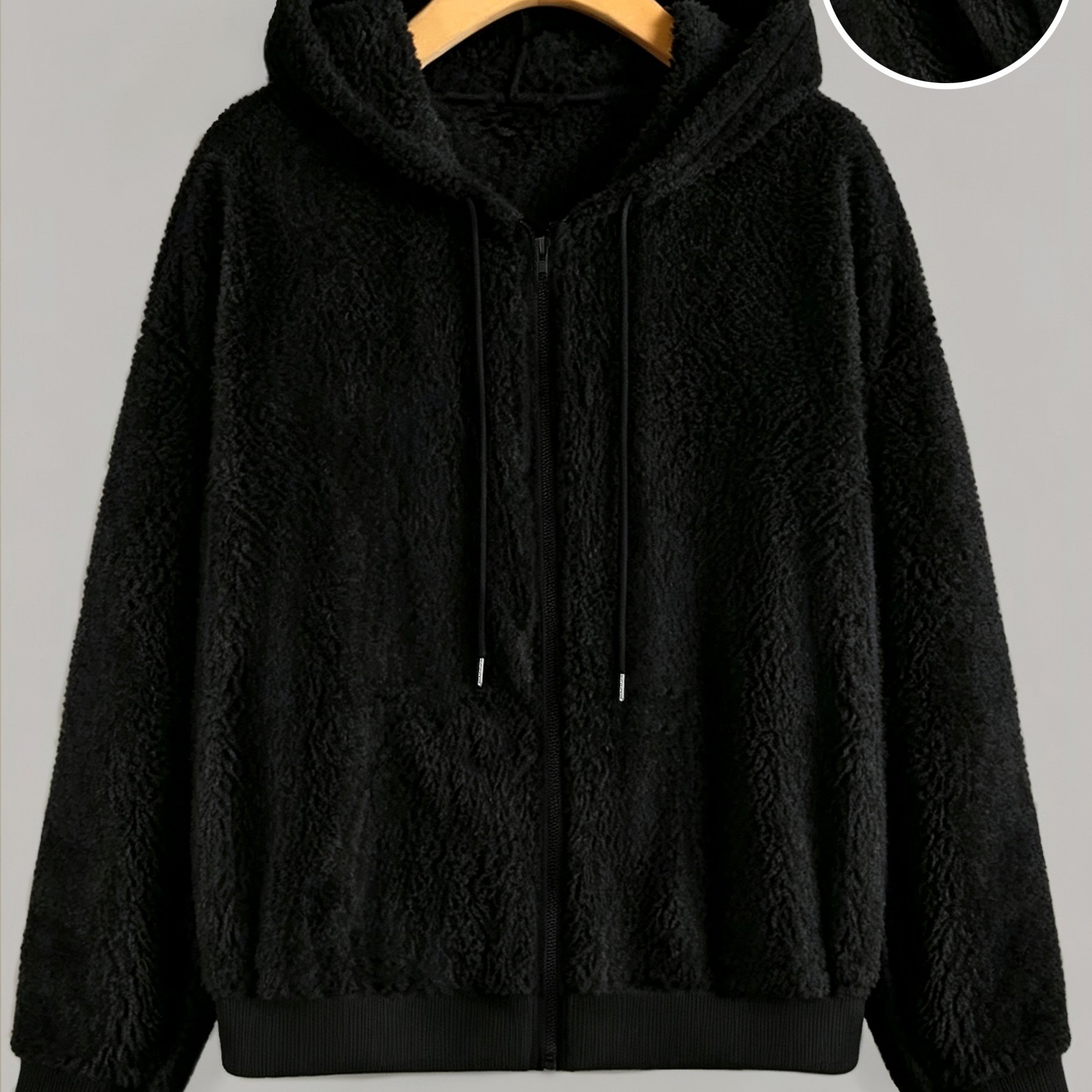TEMU Giacca da donna casual con cappuccio, , in peluche e con cerniera, per e inverno