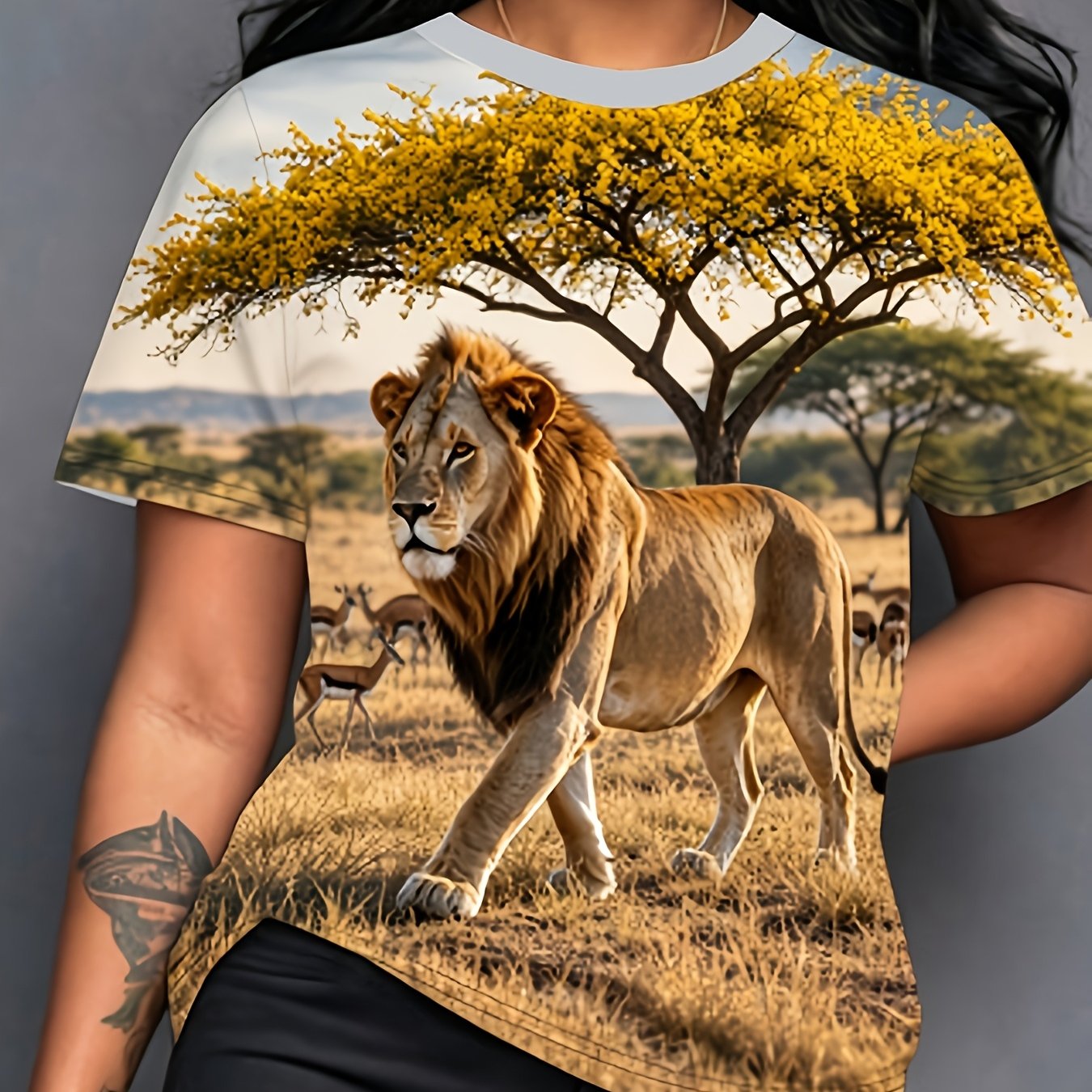 TEMU Lion African Women's T-shirt, Designed For A