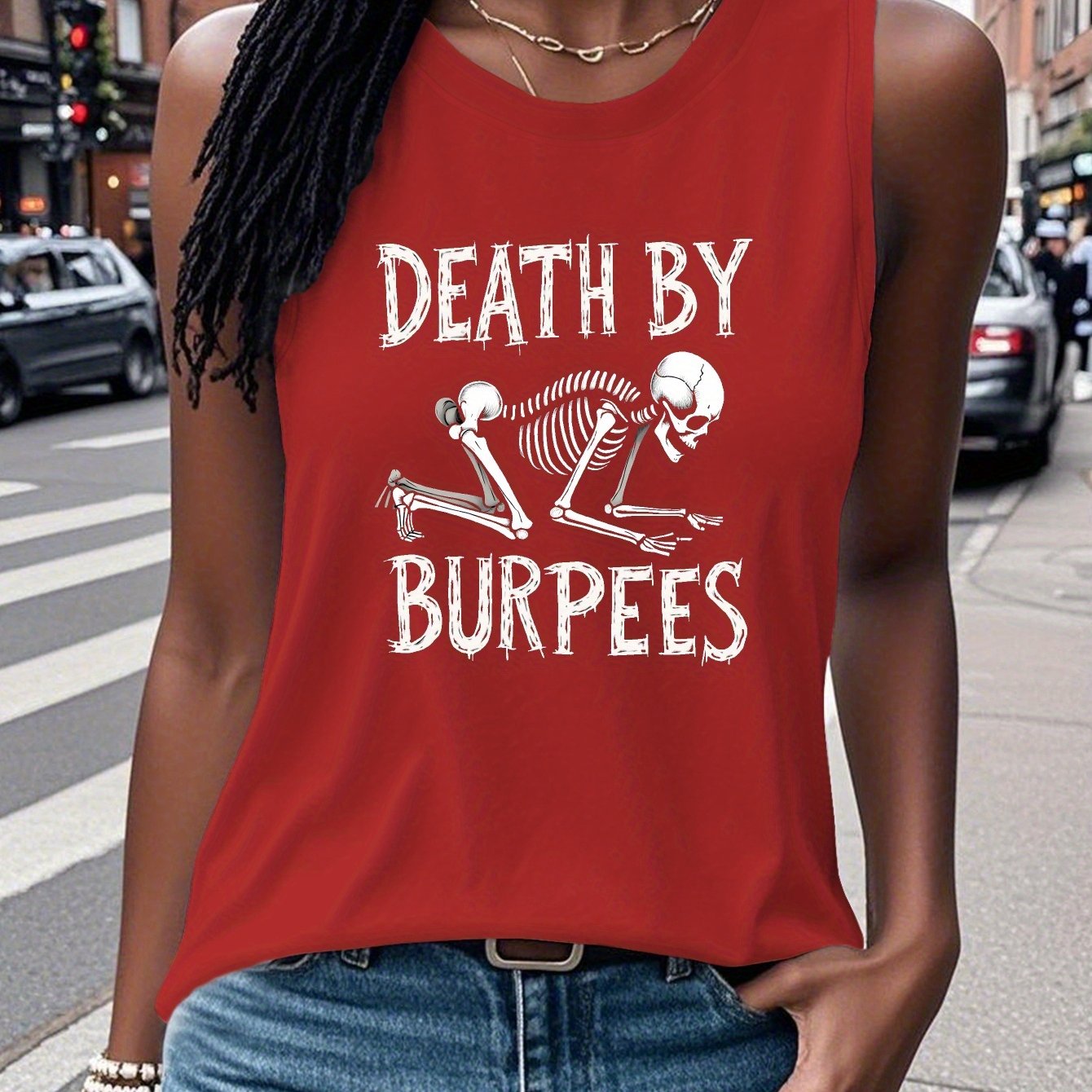 TEMU Skeleton Art Women's Vest