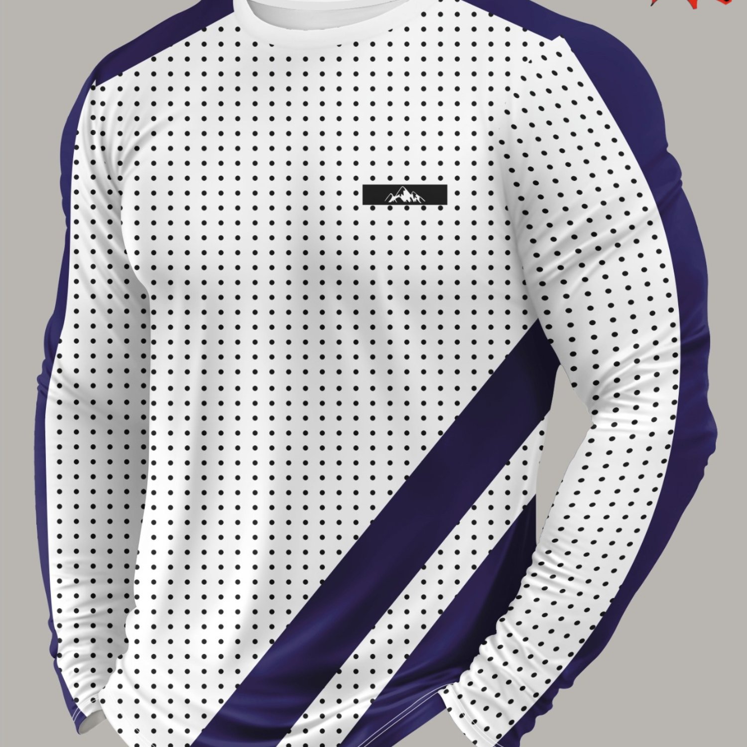 TEMU [printed Design - Not Textured] 's Techwear Polka Dot Long Sleeve T-shirt, Comfortable Round Neck Long Sleeve, Casual All-match Top, Plus Size