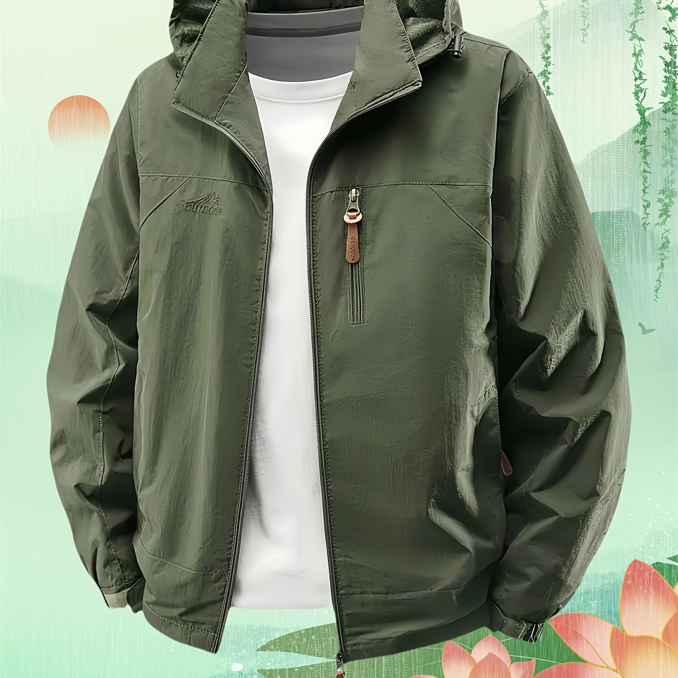 TEMU Men's Lightweight Sports Running Casual Outdoor Loose Jacket For Climbing And Fishing, Men's Hooded Sweatshirt