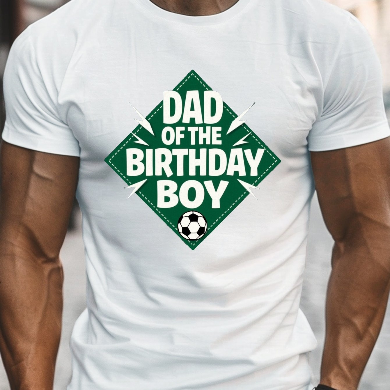 TEMU Dad Of The Birthday Boy Print, Men's Round Crew Neck Short Sleeve Tee, Casual T-shirtcasual Comfy Lightweight Top For Summer
