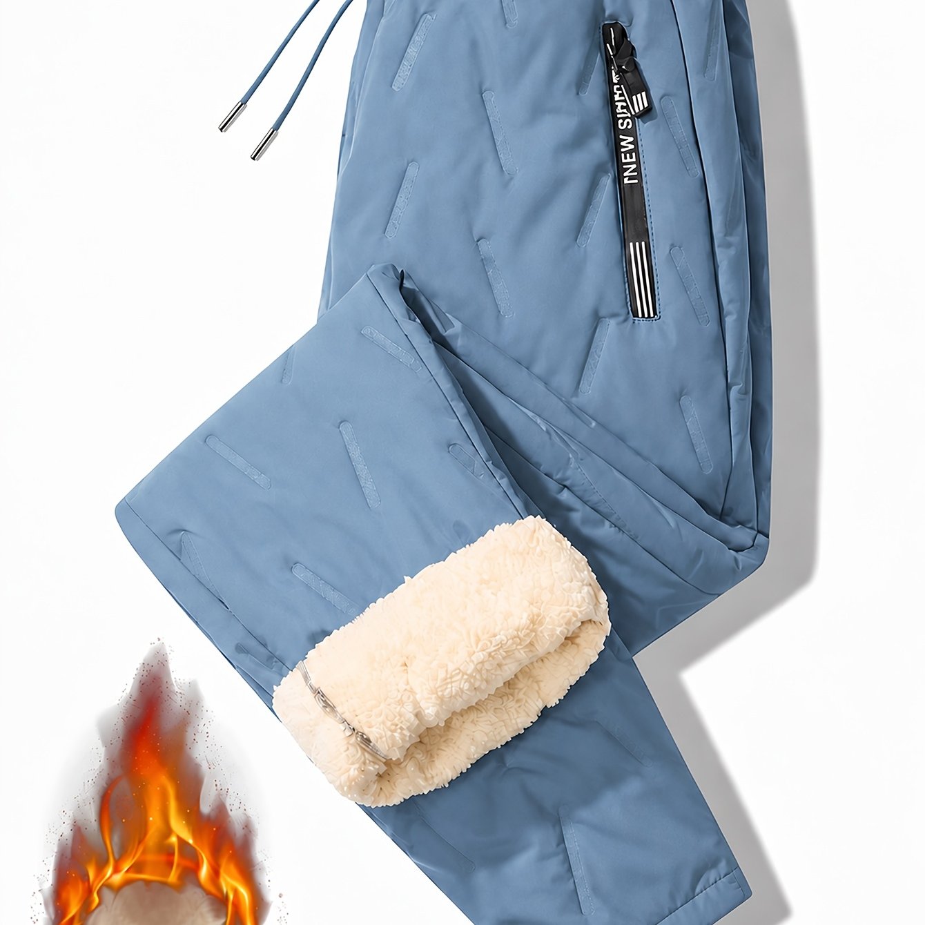 TEMU Trousers For Men High Quality | Men's Fleece-lined Heavyweight Thickened Winter Thermal Pants, Casual Joggers With Lamb's Fleece Lining, Unisex