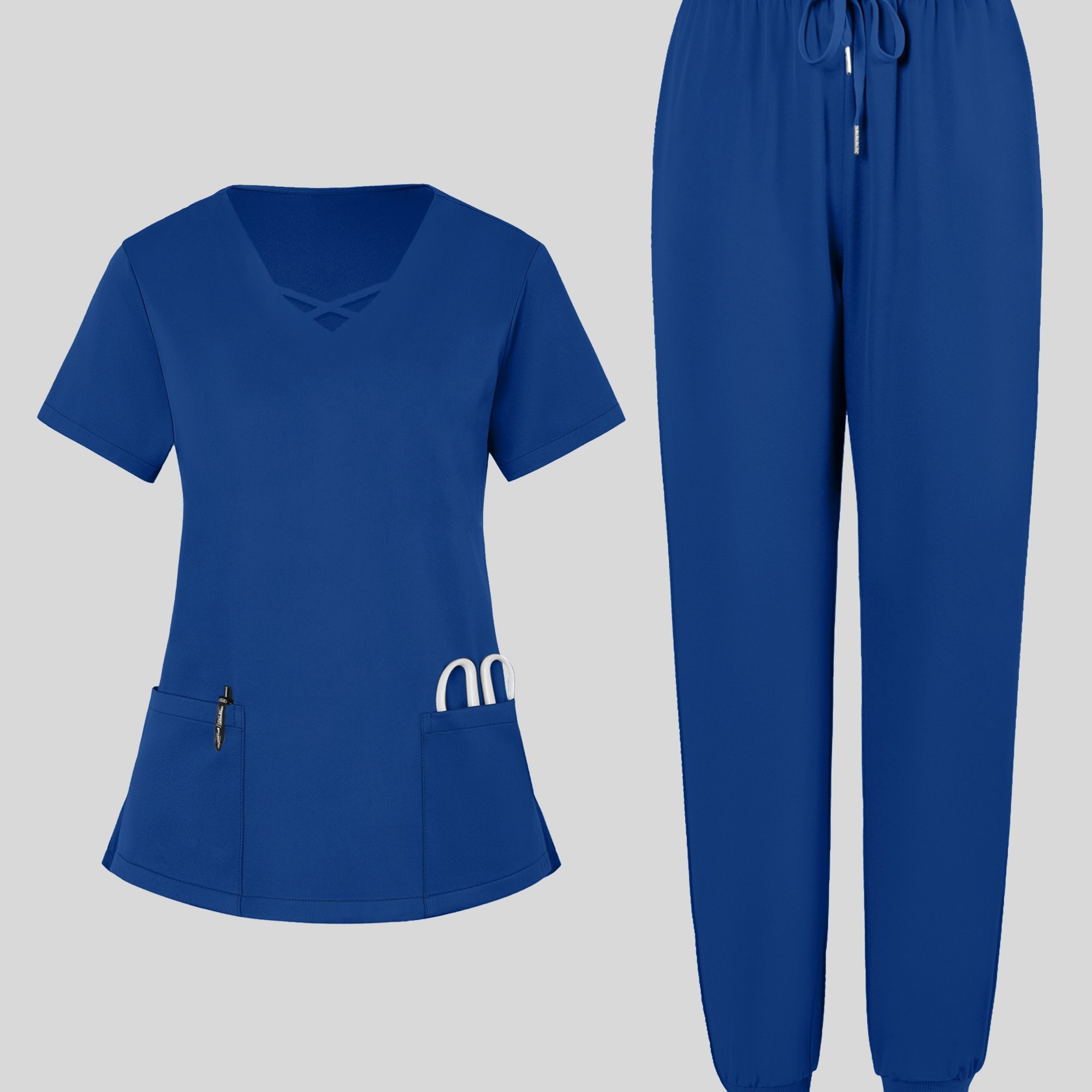 Image of A Set Of Short-sleeved Garments For Hand Washing, Intended For Female Professionals In Dental , Suitable For Pet Hospitals And Beauty Salons