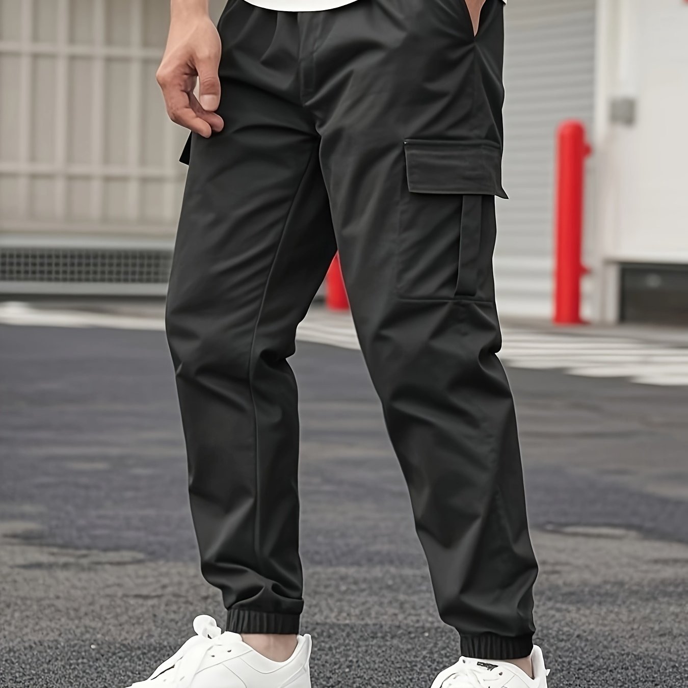 TEMU Men's Casual Solid Color Work Pants