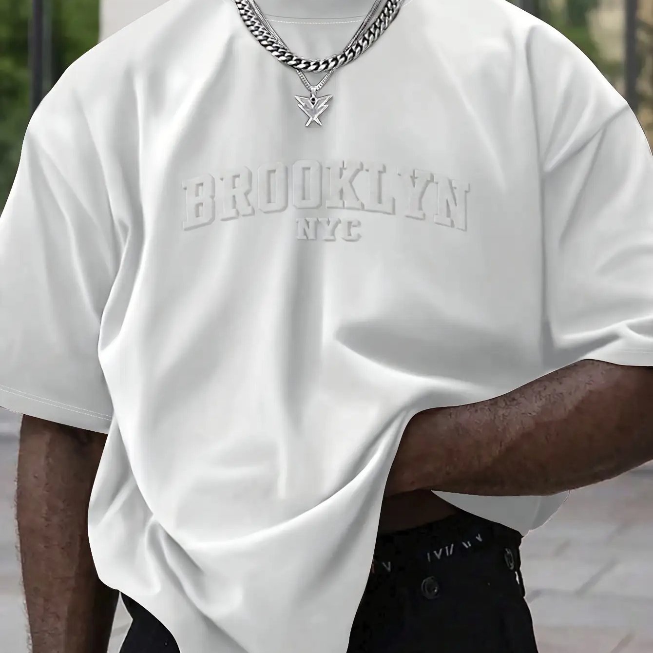 Men's 180gsm Crew Neck T-shirt- Relaxed Fit Tee Featuring A Graphic, Comfortable Everyday Shirt For Urban Fashion & Casual Looks, Essential Wardrobe Item, , Medium Stretch Fabric, Plus Size