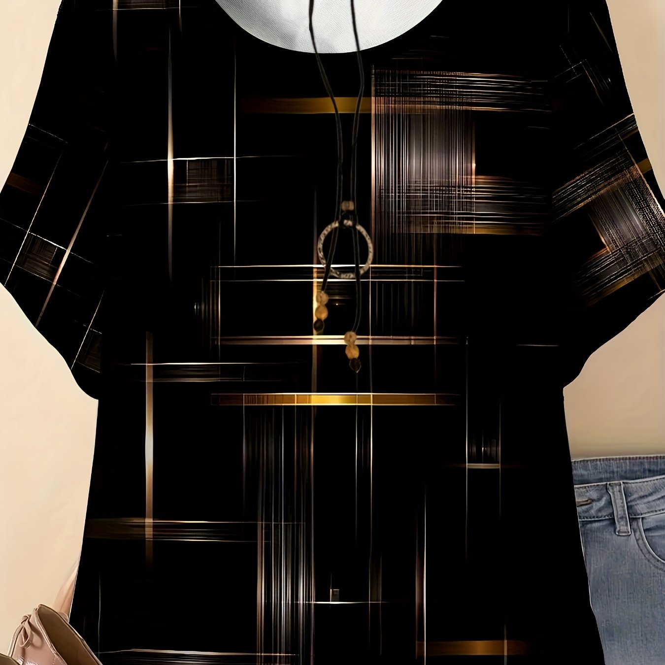 E-shop Plus Size, Bequemes Casual Elegantes Streifenmuster Rundhals Kurzarm T-Shirt für Damen