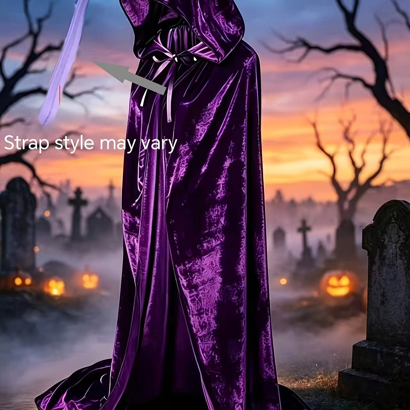 TEMU For Halloween Extra-long Fleece Hooded Cloak For Adult Women, Universal Cape, Suitable For Halloween Carnival, Easter Costume Parties, Cosplay,