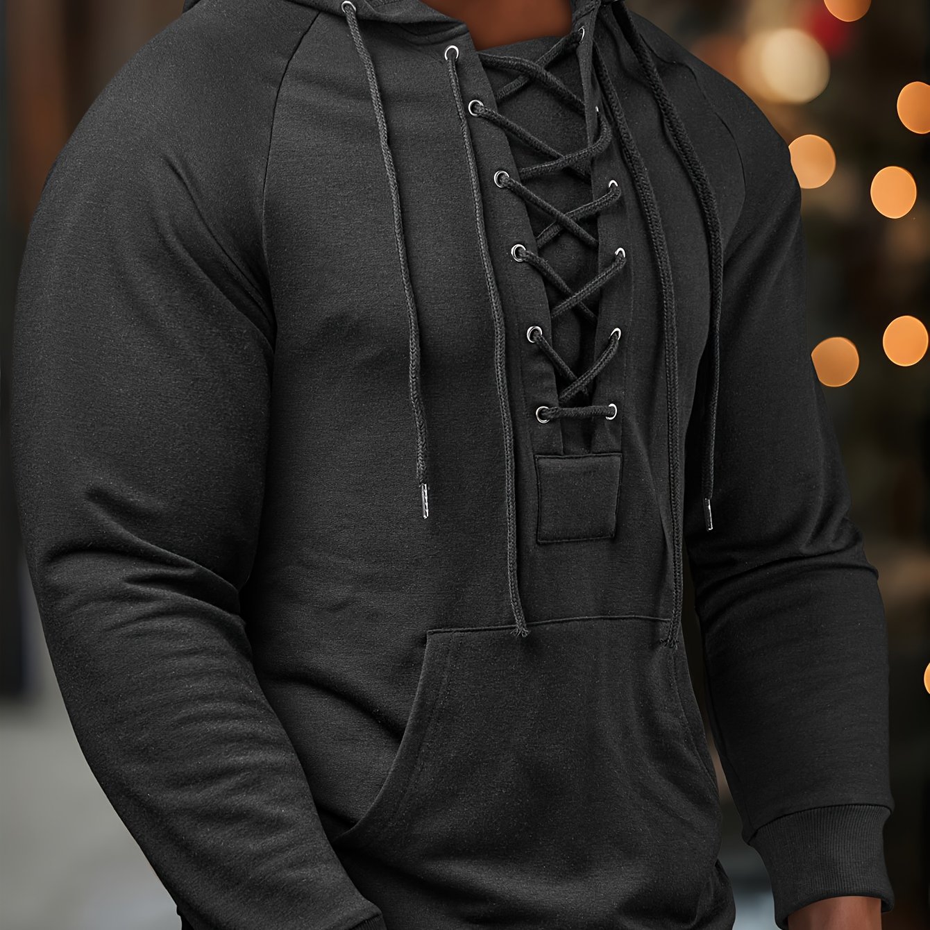 E-shop ROYALBOY Frühling Neu Herren Langarm Outdoor Sport Kapuzenpullover mit Ösen-Zugband Design, Lässiges Herren Sportoberteil, Ideal für Herbst