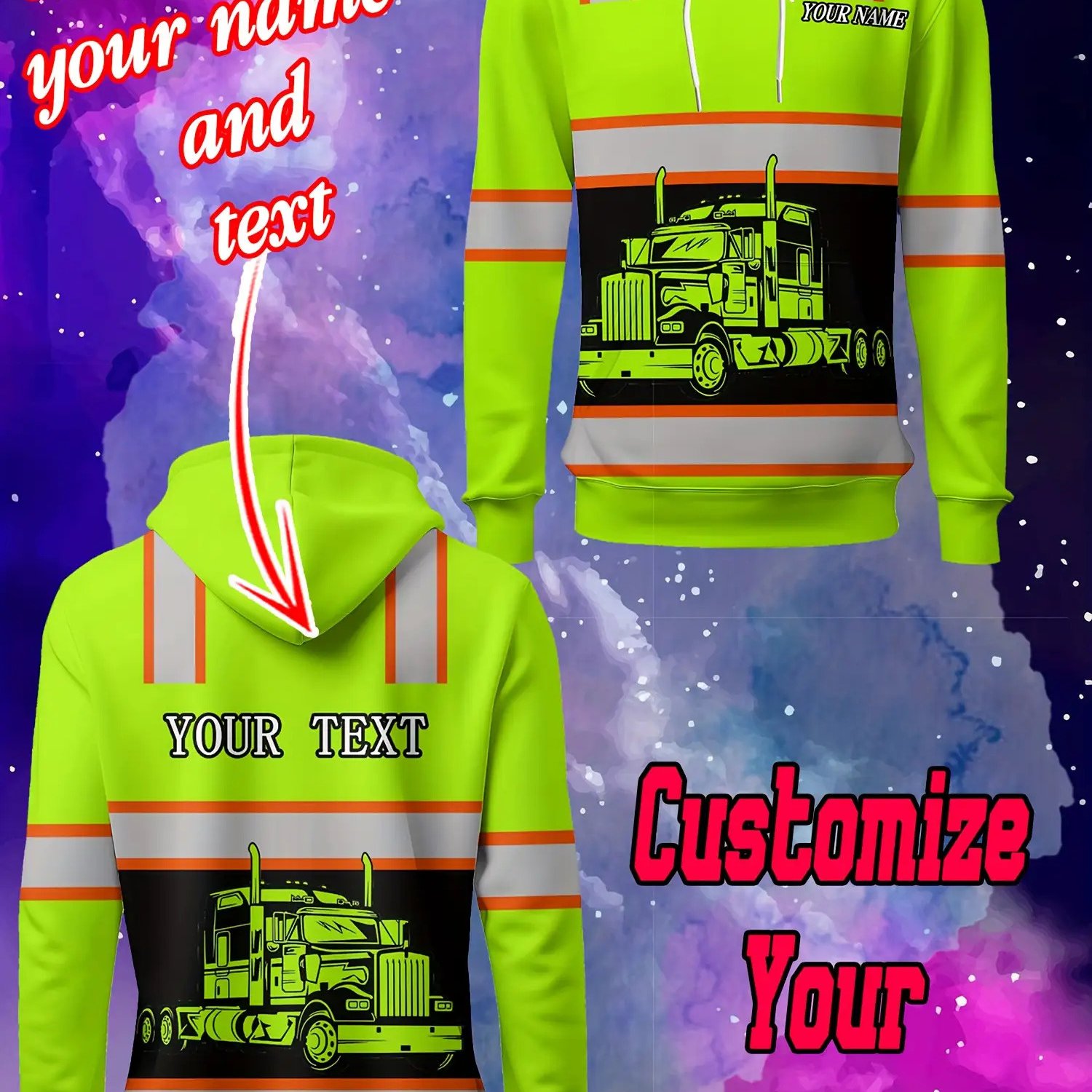 TEMU Plus Size Men's Hoodie - Plus Size Men's Hoodie - Custom Men's Casual Hoodie - Personalized Custom Text/name, Street Fashion Men's Clothing,
