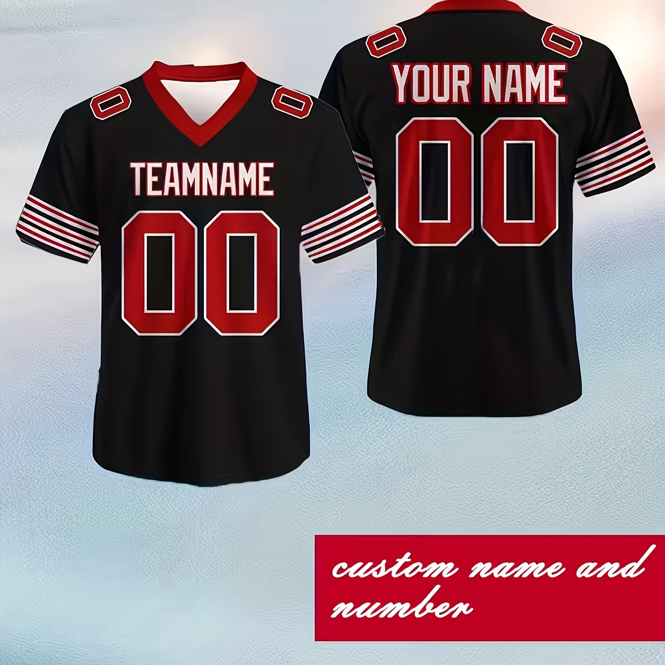 TEMU Customize Personalized Team , Sportswear For Soccer Fans, Baseball Enthusiasts, And Casual Runners, Loose Fit, Sporty Style, Daily Wear