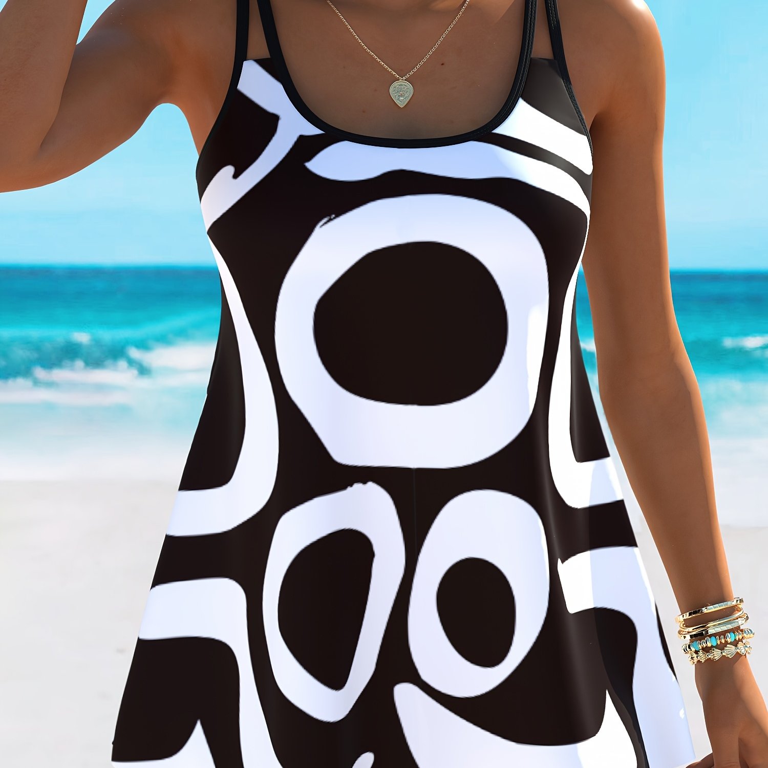 Women's 2pcs Sunny Beach Vacation Casual Tankini Swimsuit Set