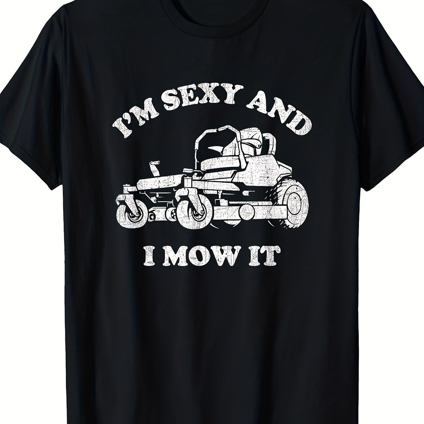 TEMU T-shirt " sexy et je tond" Tondeuse à gazon, T-shirt graphique rétro pour de la pelouse pour hommes, T-shirt d'été léger et respirant pour papa,
