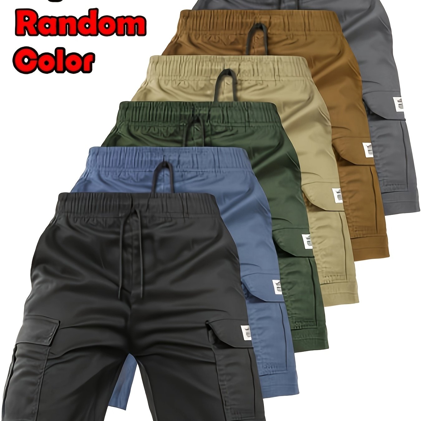 Image of Color Random 1pc Work Shorts Boys Summer Straight-leg Casual Mid-length Pants, Perfect For Outdoor