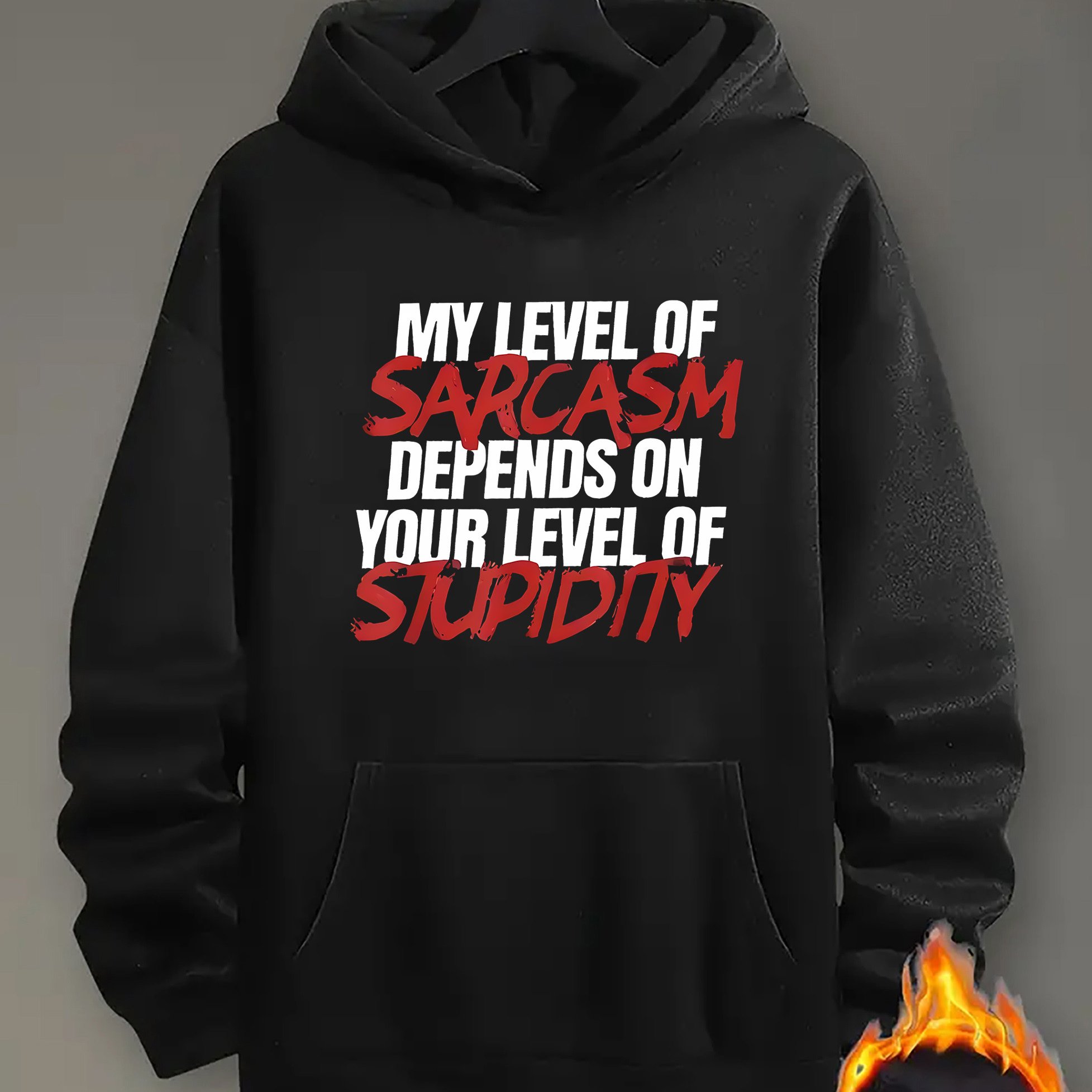 TEMU My Vulnerability " Graphic Print Men's Fashion Trend Pullover Hoodie, Kangaroo Pocket Long Sleeve Hooded Sweatshirt, Loose Fit Casual Top,