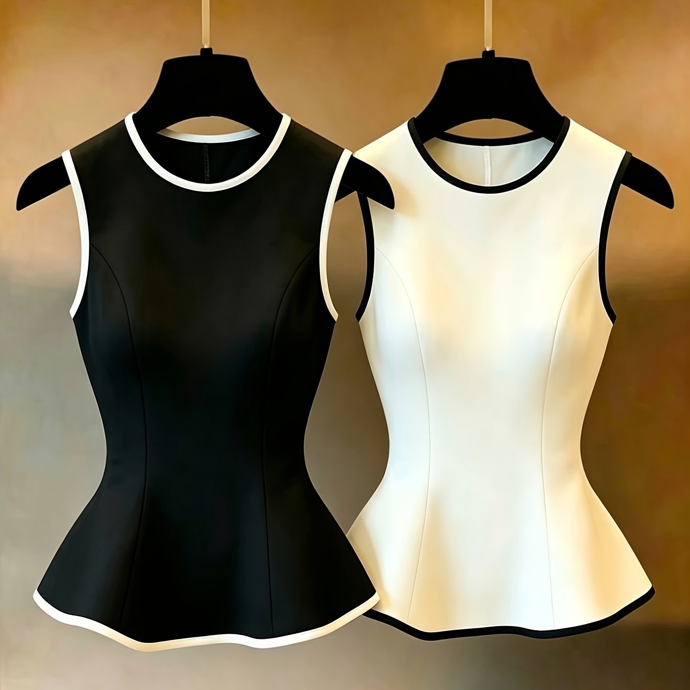 TEMU Ensemble de 2 pièces, Haut manches simple et à color-block, Tenue de soirée légère, , Femme, Vêtement de mode, Convient aux tenues d'été, Tenue