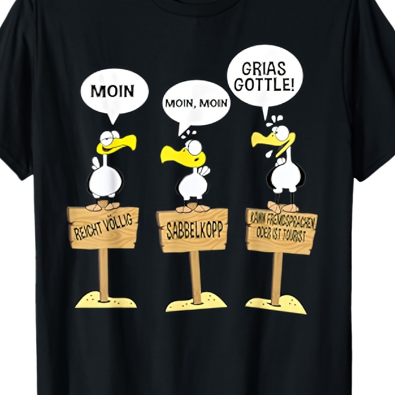 Plus Size Moin 3 Funny T-shirt Black, Crew Neck, , Stretch Fabric, Regular Fit, Geometric Pattern, Perfect For Men Big And Tall, Plus Size