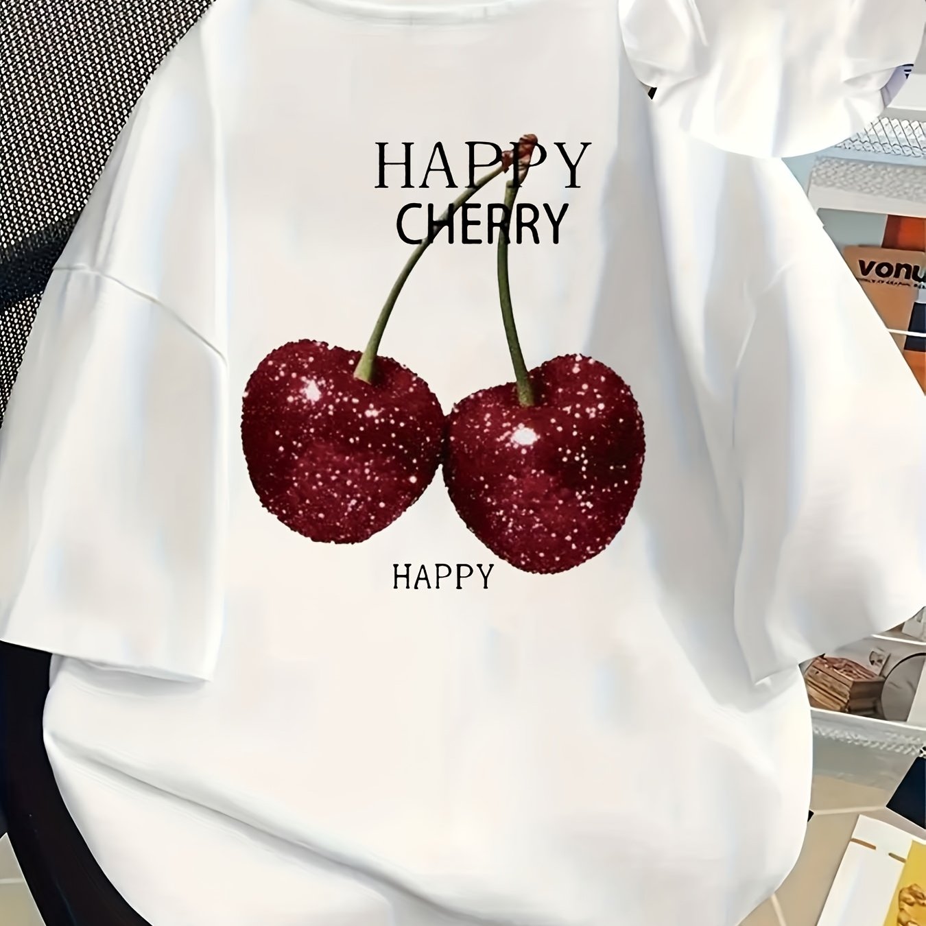 TEMU Plus Size Graphic Print T-shirt, Short Sleeve Crew Neck Casual Top For Summer And Spring, Women's Plus Size Clothing