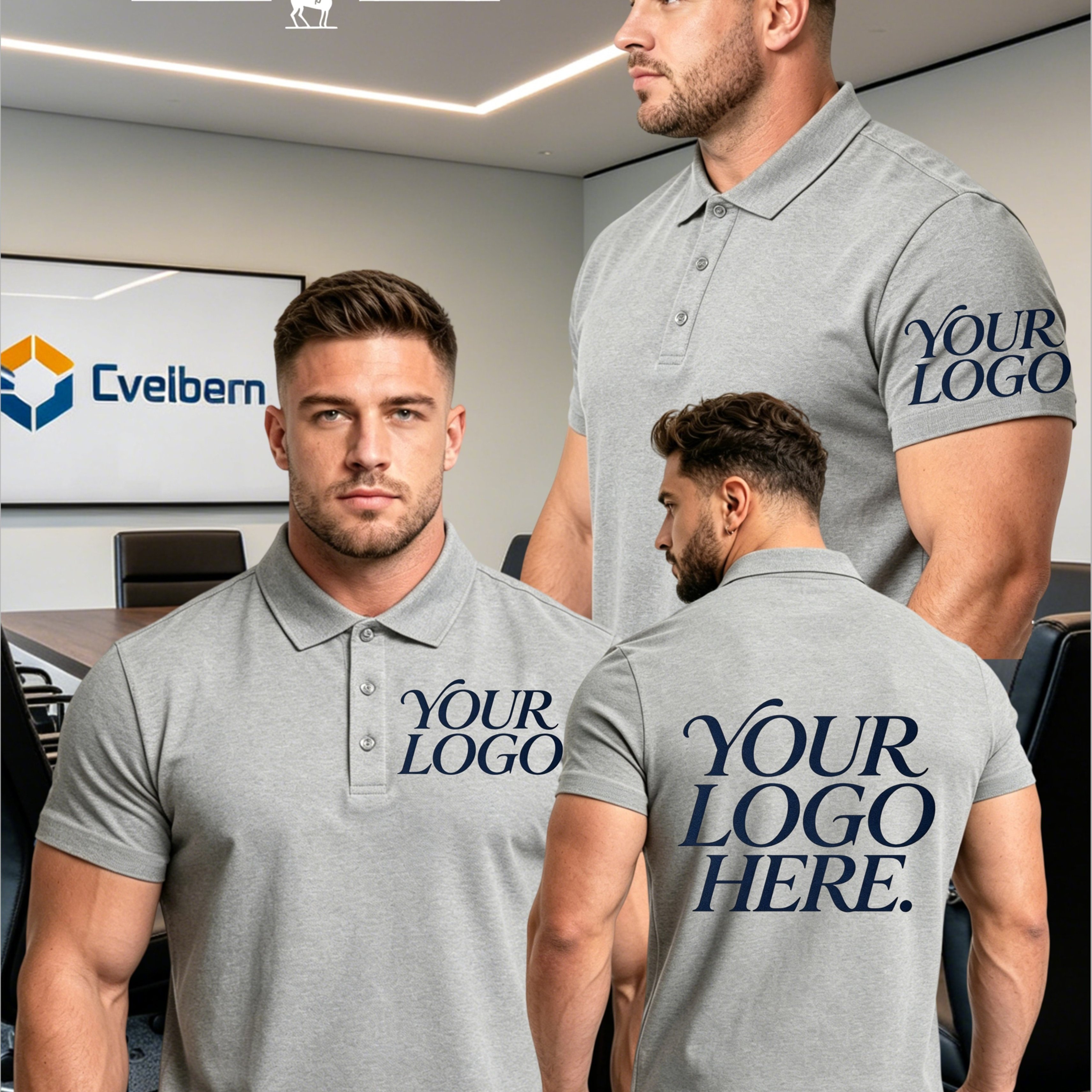 TEMU T-shirt polo décontracté pour homme, personnalisation sur 3 parties, poitrine et dos personnalisables, logo personnalisable, motif, article de