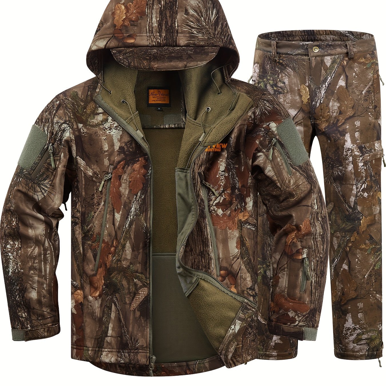 TEMU New View Hunting Clothes For Men, Quiet Jacket And Pants, Water Resistant Hunting Suit For Deer Duck Bow Hunting