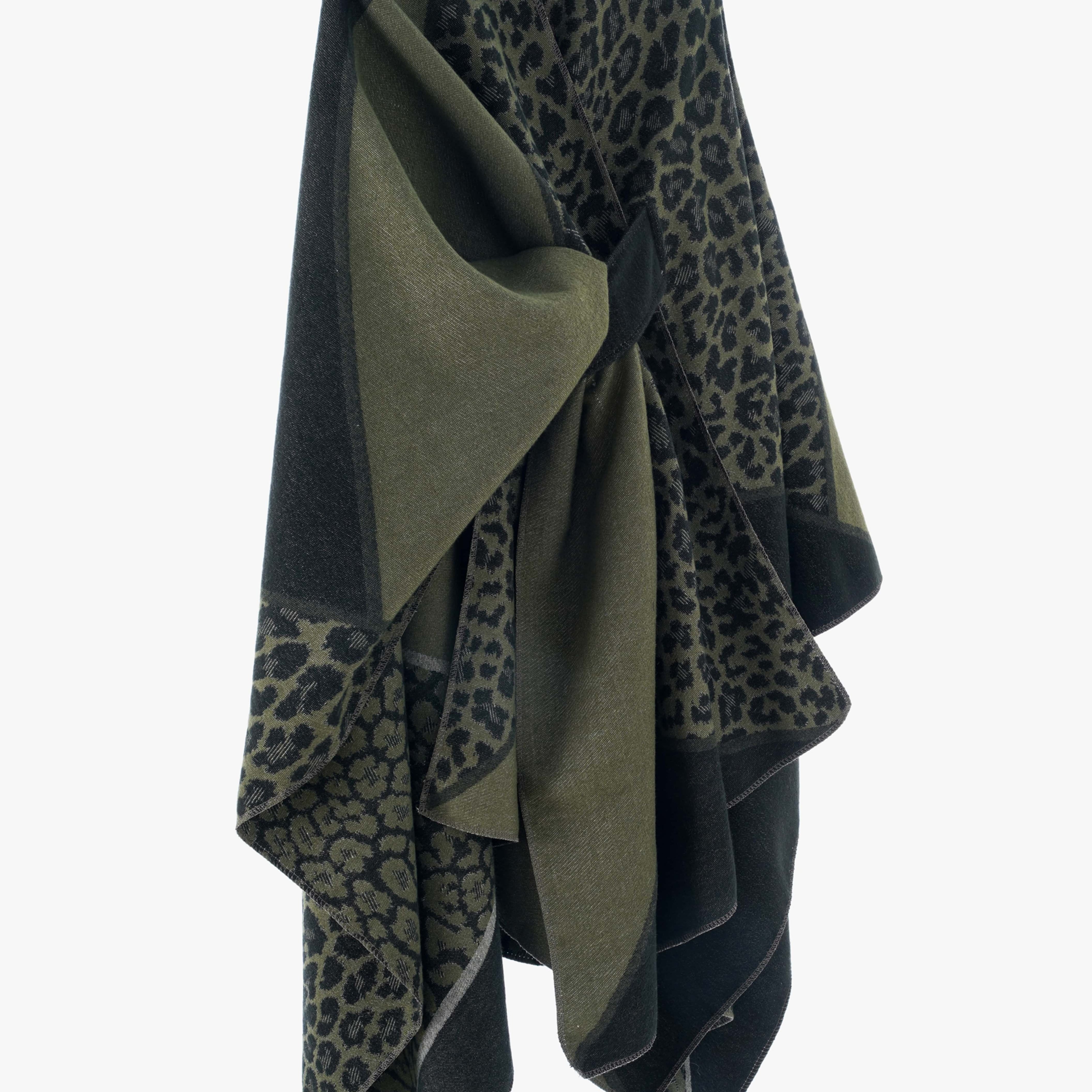 TEMU Plus Size, Women's Vintage Sexy Leopard Print Shawl, Plus Size Open Front Cardigan, Casual Shawl Cape Sweater For Autumn Winter Evening Wear