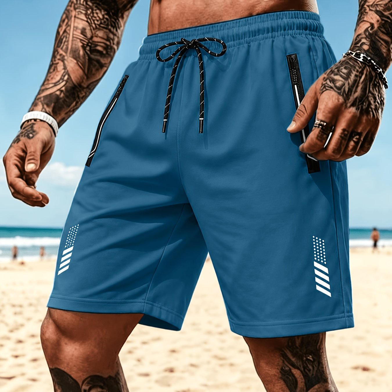 TEMU Men's New Summer Beach Casual Comfortable Shorts, Outdoor Enthusiast, Lightweight , , Suitable For Beach And Pool Parties Swimming Pool