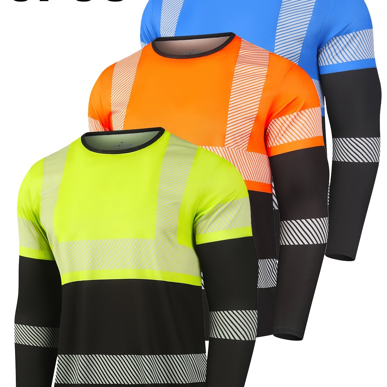 E-shop 3 Stück Herren Casual Herbst-Winter 3D-Druck Langarm-T-Shirts – Neues Design, Leichtes Atmungsaktives Material, Maschinenwaschbar Rundhals
