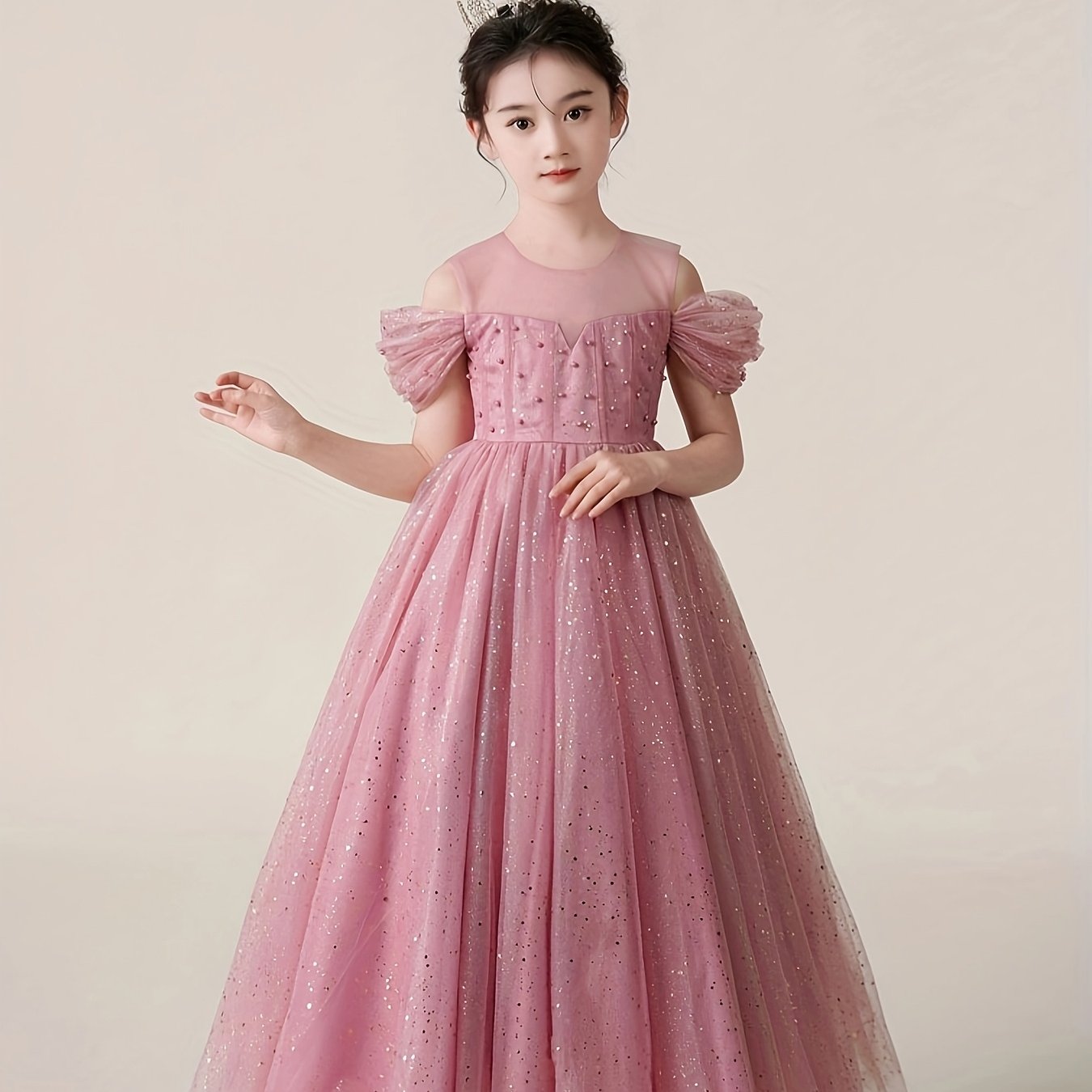 TEMU Girls' Wedding Dress Dress Cuhk Dress Long Skirt