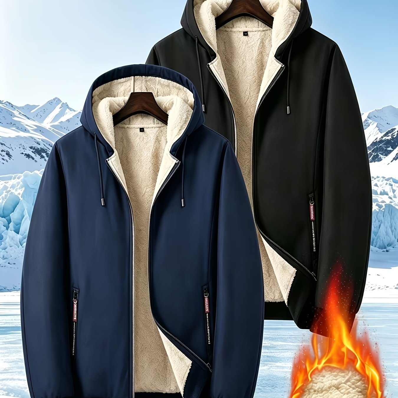 TEMU 2 pezzi Giacca da inverno casual versatile con cappuccio e coulisse, cappotto caldo con cappuccio ispessito, abbigliamento per uscite,