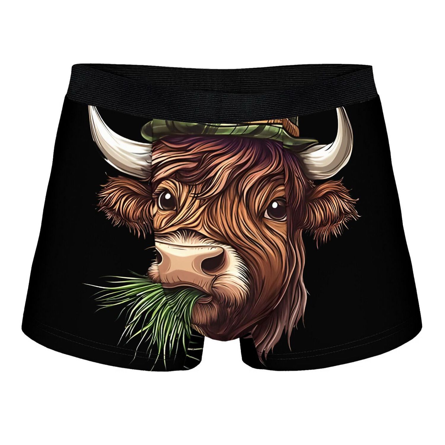 TEMU 2d Print Design Scottish Cow Boxer Underwear, Classic Prints, Comfortable Polyester Fabric, Suitable For Daily Wear, As A Gift
