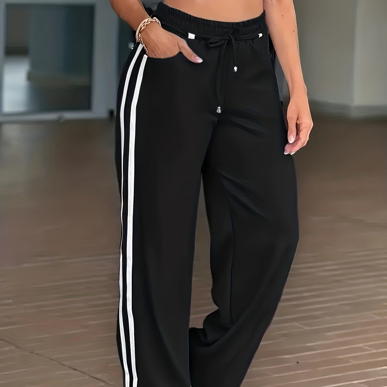 E-shop Damen Damen Freizeit Lange Hosen - Hosen mit Kordelzug, Frühling Sommer Herbst Gerade Lange Hosen