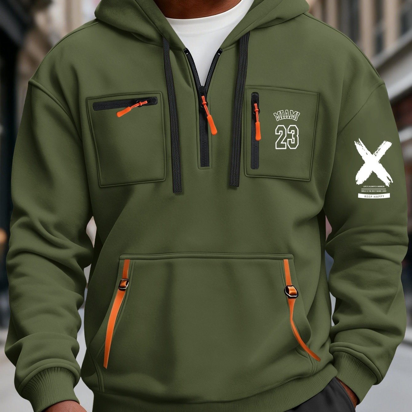 TEMU Spring Autumn Men's Casual Sports Fashion Hooded Sweatshirt Street Style Pullover