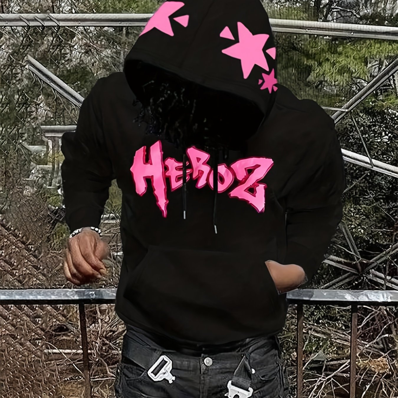TEMU Men's Autumn Winter Letter Print -lined Hooded Sweatshirt, Versatile Casual Loose Fit Hoodie