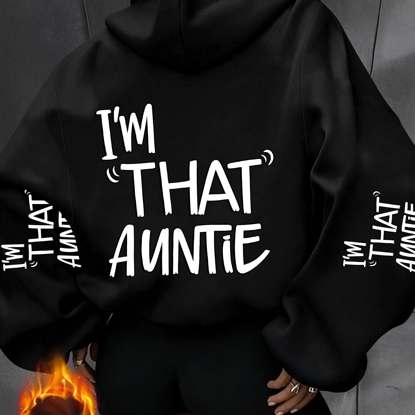 TEMU Women's Elegant Casual Fashion Sport Hooded Sweatshirt, Featuring A Unique And Fun "i'm 'that' Auntie" Print Design. This Stylish And Elegant