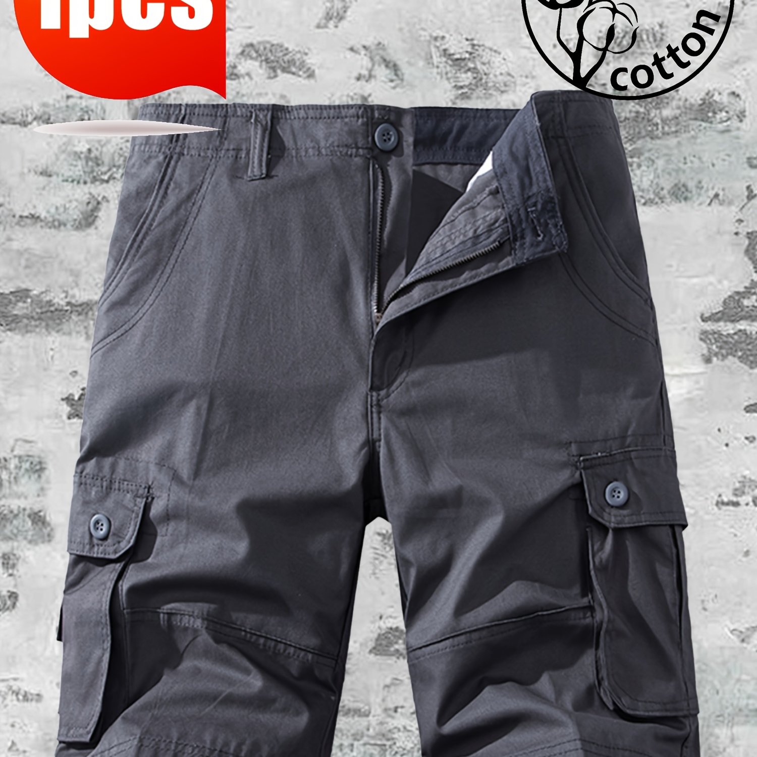 Image of 1pc Men's New Outdoor Cargo Shorts - Multi- For , -friendly Cotton, Great For Fishing, Sports & Casual Fashion Wear