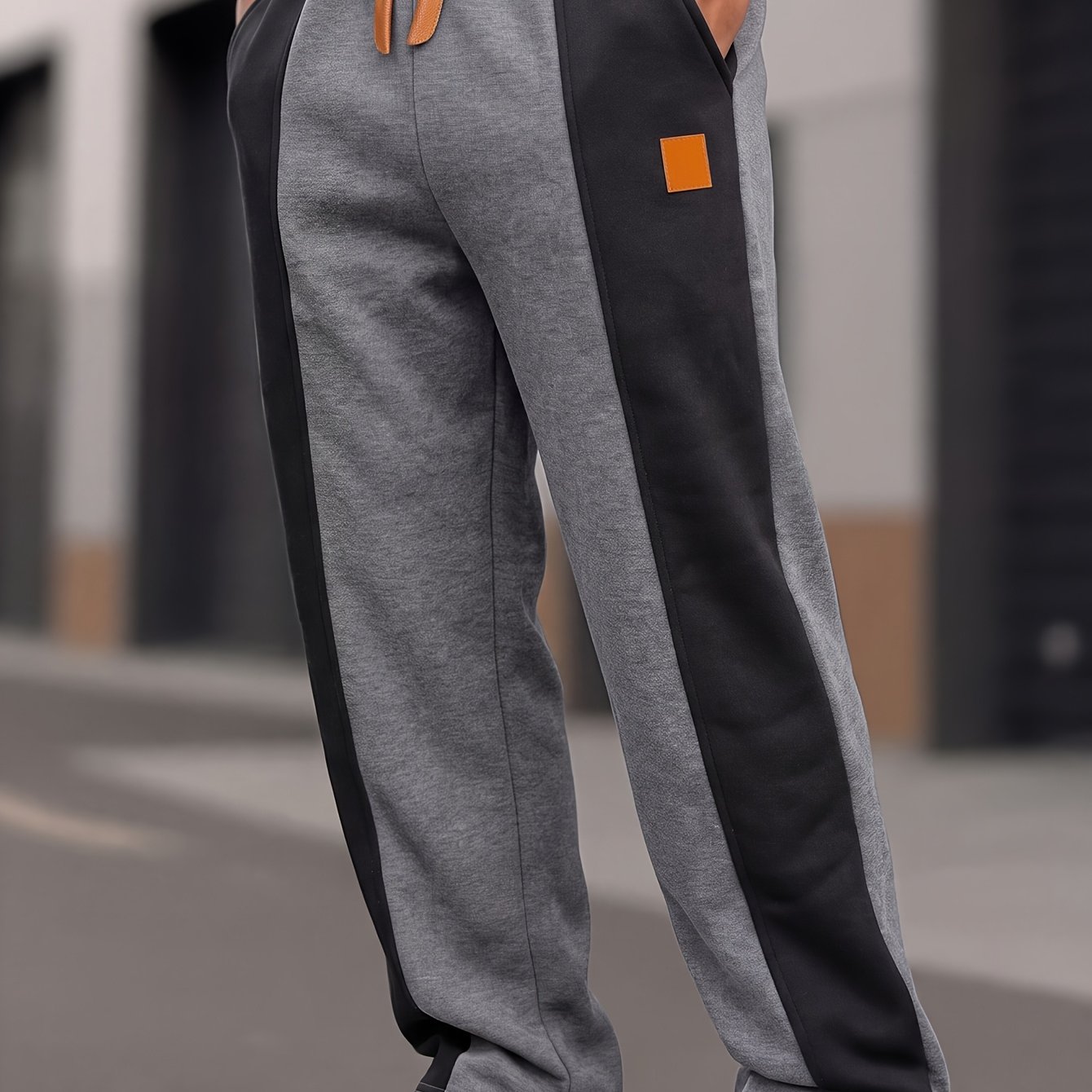 TEMU Trousers For Men High Quality | Men's Casual Sports Pants, Straight-cut Athletic Trousers, Drawstring Pockets, Elastic Waistband, Color-, , For