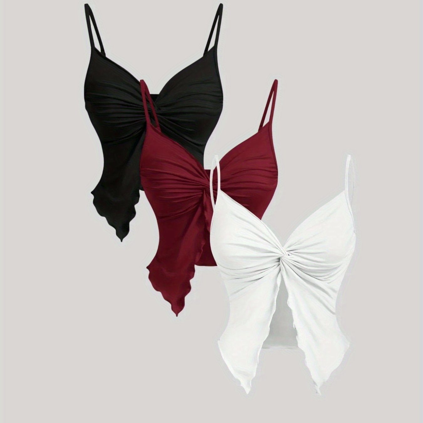 TEMU New Versatile Spring-summer-autumn 3pcs Camisole Set