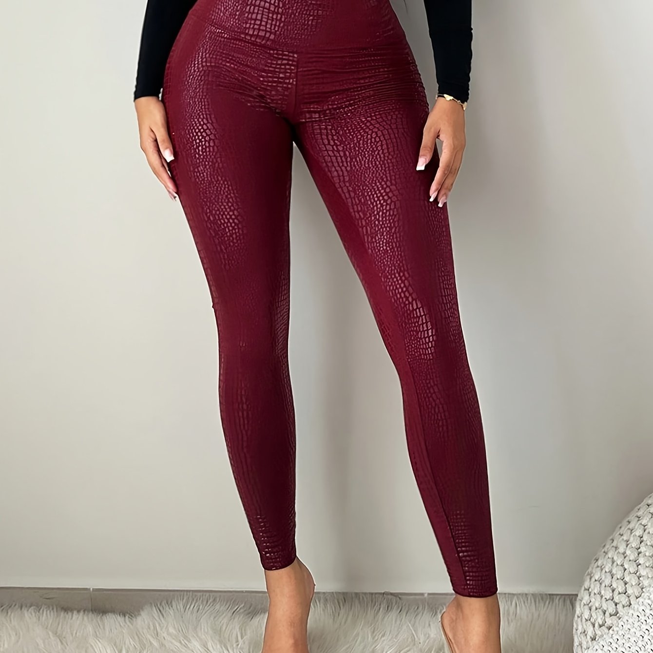 Sexy bordo barvne pajkice z visokim pasom in živalskim potiskom, zimske, božične, seksi, rdeče, jesenske, za nočni , ženska jesenska oblačila,