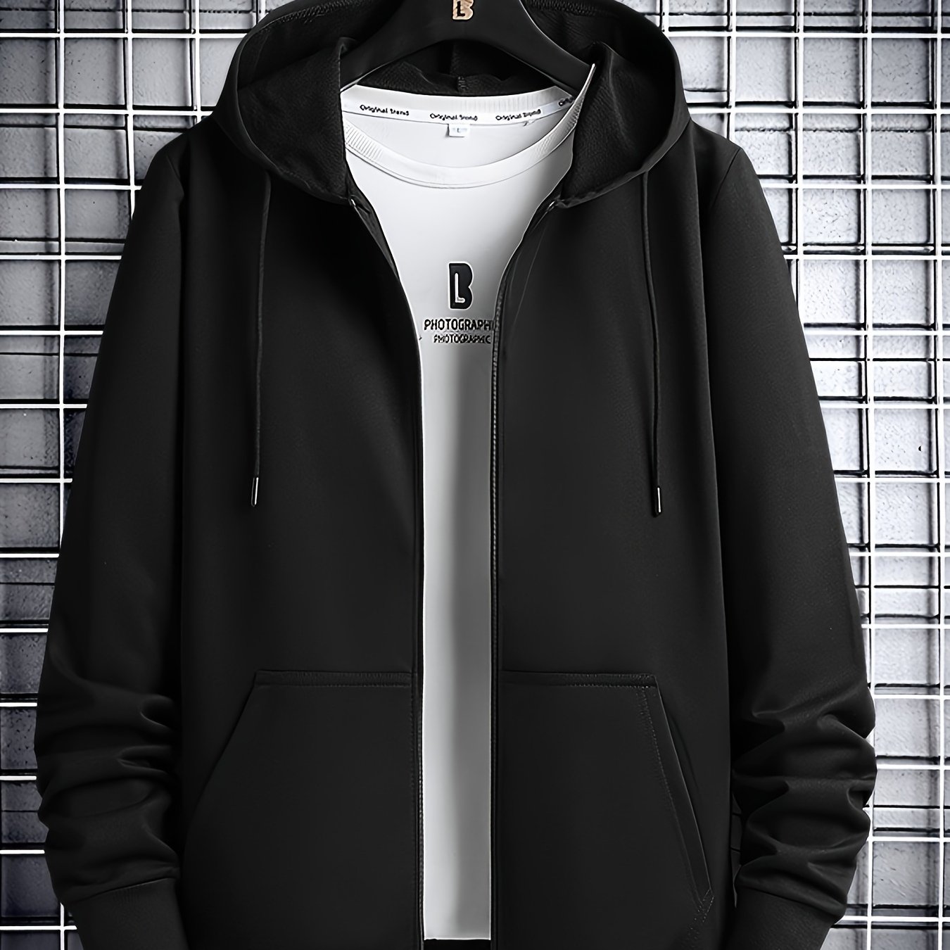 Cardigan Sweatshirt Men's Thin Autumn And Winter New Korean Version Slim Hooded Casual Solid Color Youth
