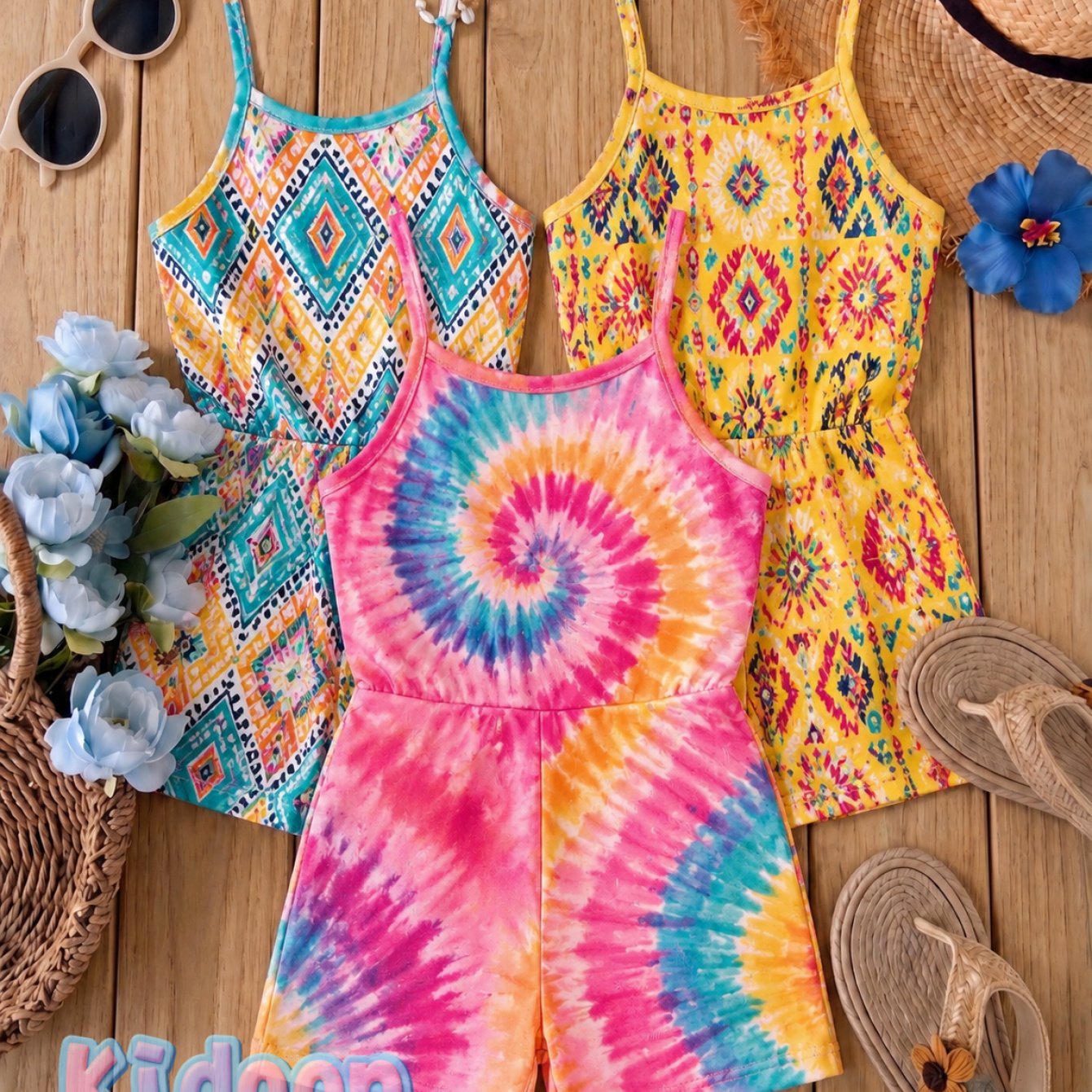 Girls' 3pcs Sleeveless Jumpsuit Set - Includes Sleeveless Jumpsuit And Size S Top, Lightweight Sportswear Suitable For Outdoor Activities And Summer, Washable Matching Outfit, Outdoor Wear
