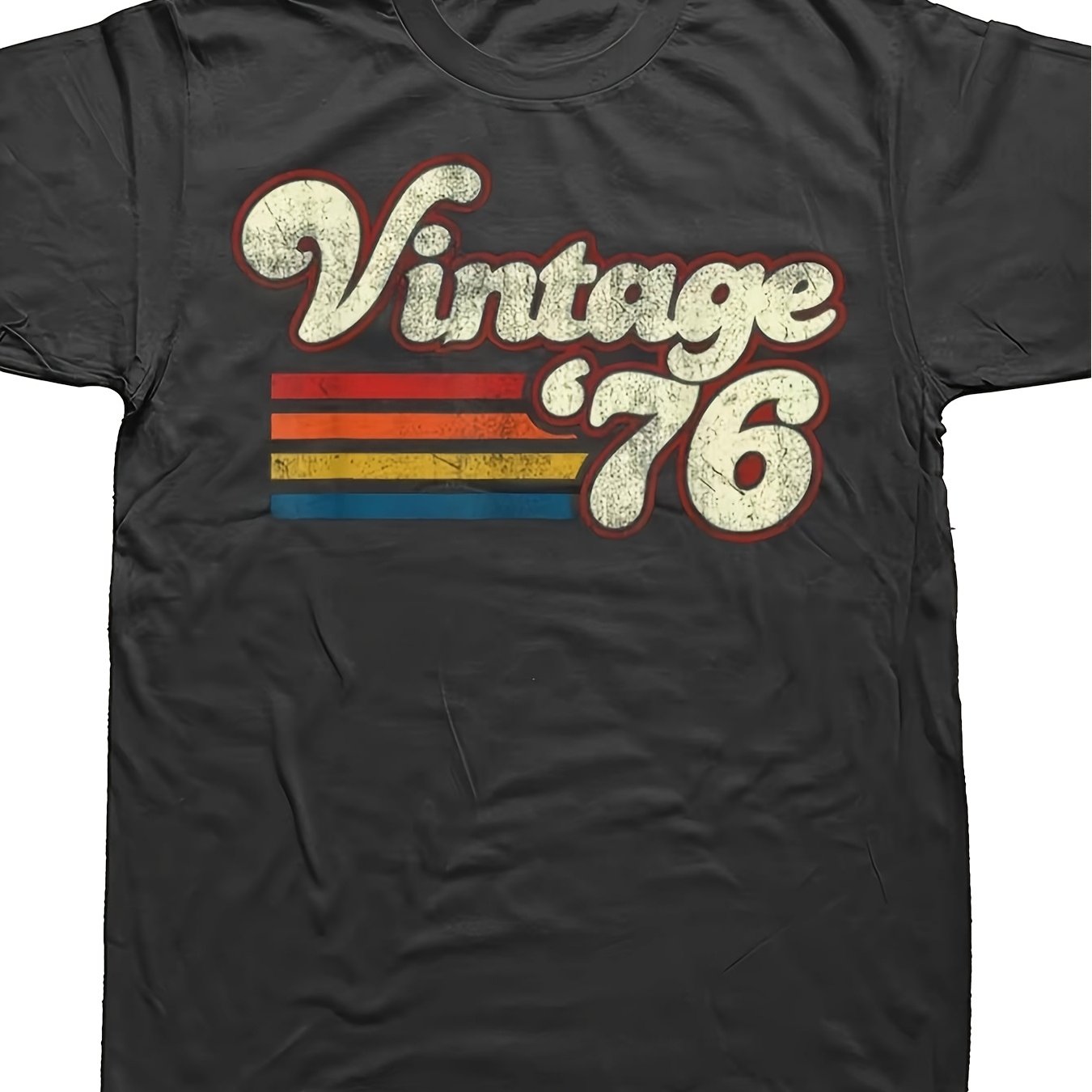 TEMU 1976 Birthday Graphic Men's Fashion Casual T 100 Loose Oversized T-unisex Holiday Gift Casual Outing 2026 New Style T-shirt 180g