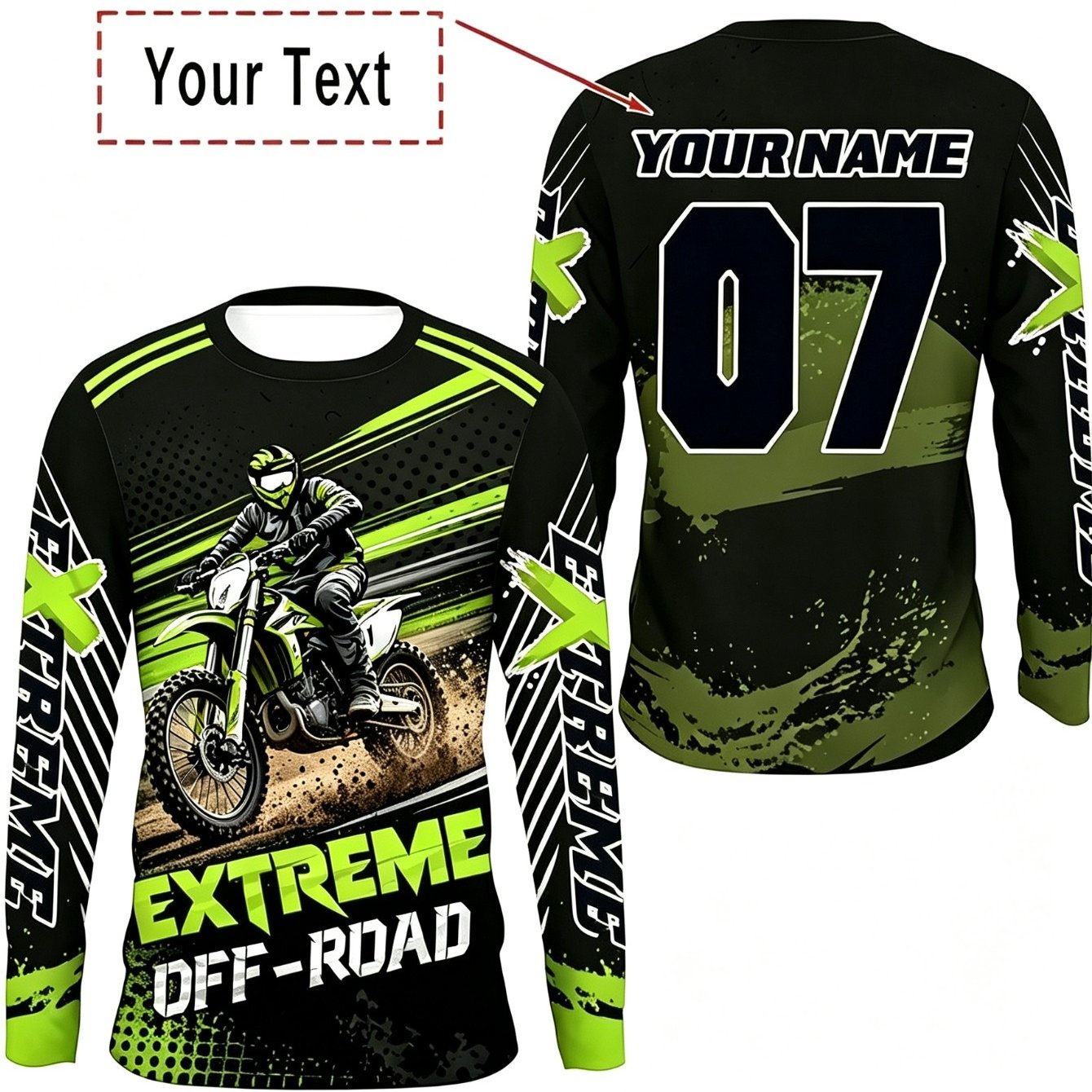 TEMU Custom Men's Long-sleeve Sports T-shirt | Extreme Off-road Challenge, Motorcycle Riding Gear, Mountain Bike Apparel, Atv Racing, Crew Neck,