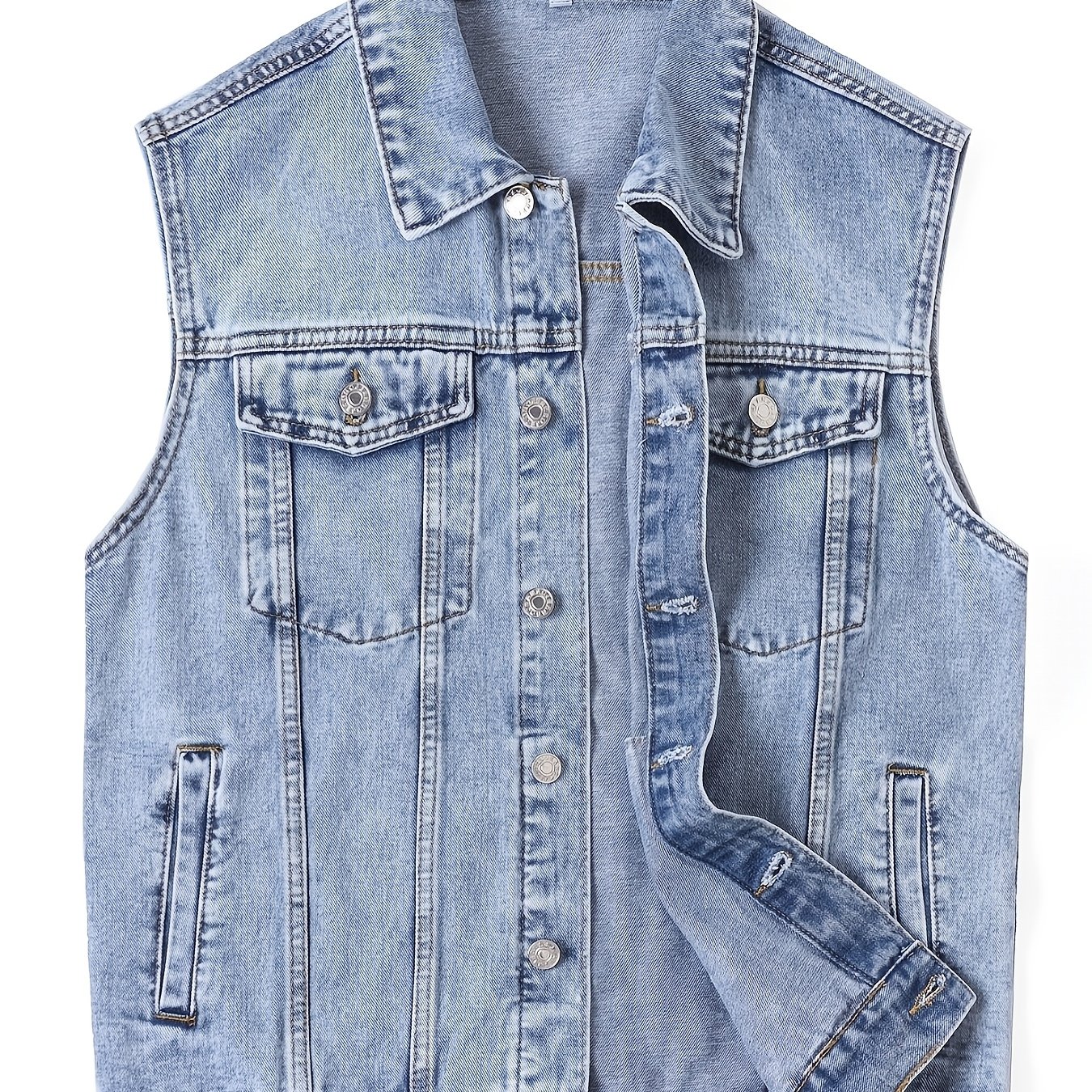 Image of 2026 New Summer Men's Denim Sleeveless Vest, Fashion, Wear Resistant And Wrinkle Resistant, Soft Comfortable Fabric, All-match Outerwear For Daily And Urban Casual Wear