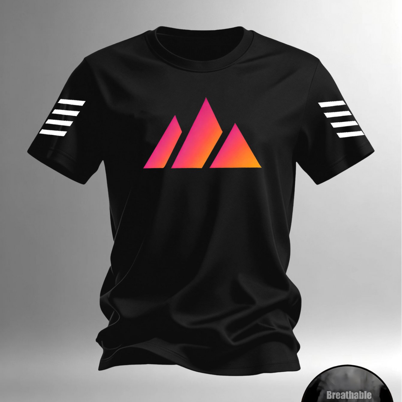 TEMU Easy Trendy Gradient Short Sleeve T-shirt, Triangle Textured, Versatile And Unpicky, Fresh Athletic Style