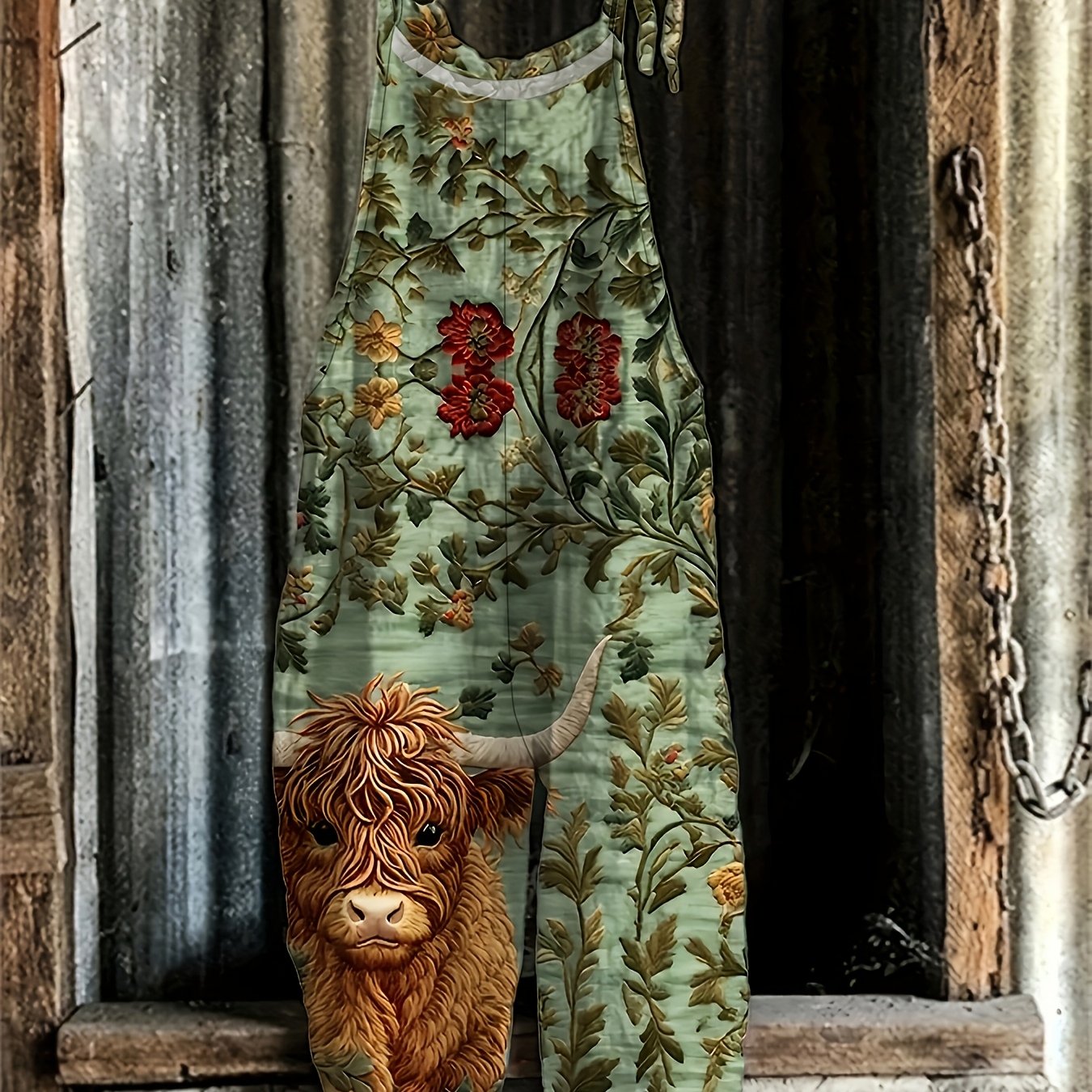 Yak Print Vintage Jumpsuit - Bj018