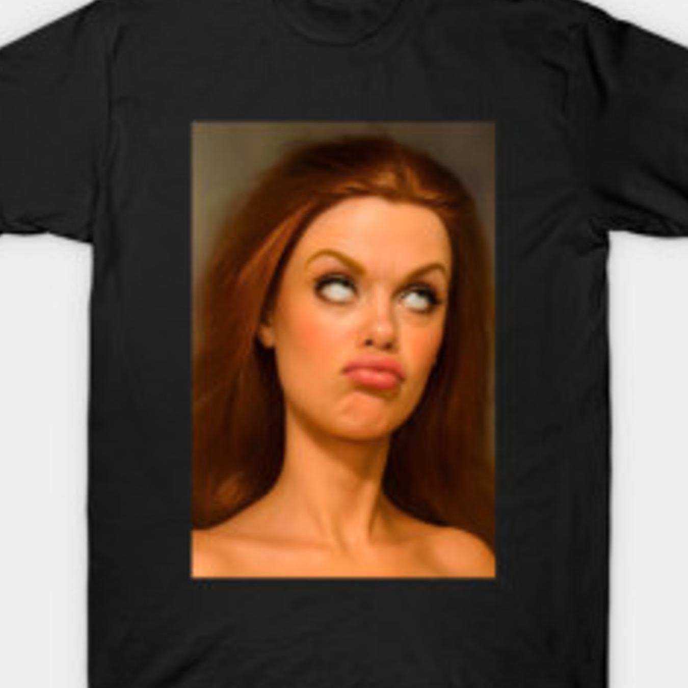 T-shirt Featuring A Humorous Doll Meme Face With Rolling Eyes