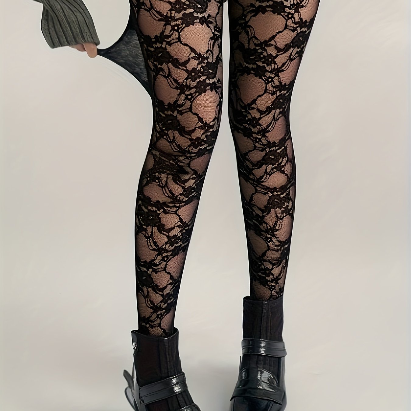 E-shop Plus Size, Elegant Damen Outfit für Alle Jahreszeiten. Plus-Size Leichte Stretch-Rosen-Spitze Häkel-Leggings, Slim-Fit Hosen, für Valentinstag,